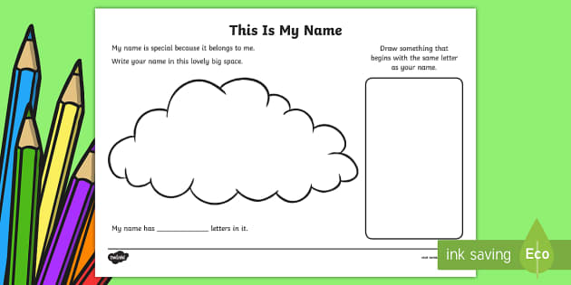 name worksheet for kindergarten