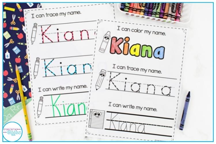 The Easy Way To Create A Name Tracing Worksheet - Grade School Giggles