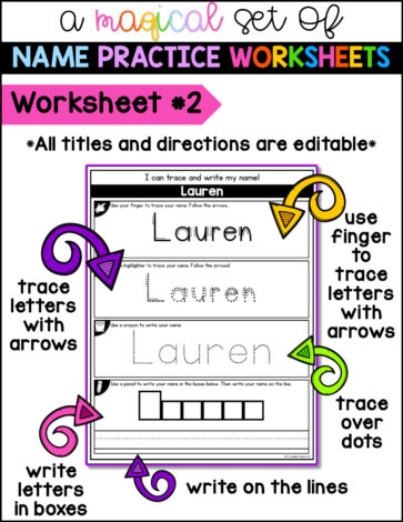 name writing practice worksheet