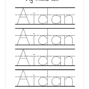 Name Trace Worksheet DIGITAL FILE Printable for Pre ...