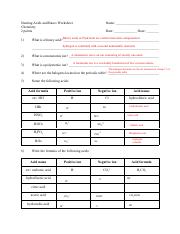 naming acids and bases worksheet answers