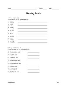 naming acids worksheet answers