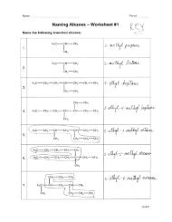 Naming Alkanes - Worksheet #2