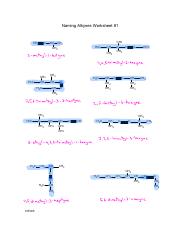 3 naming alkynes ws key - Naming Alkynes Worksheet | Course Hero