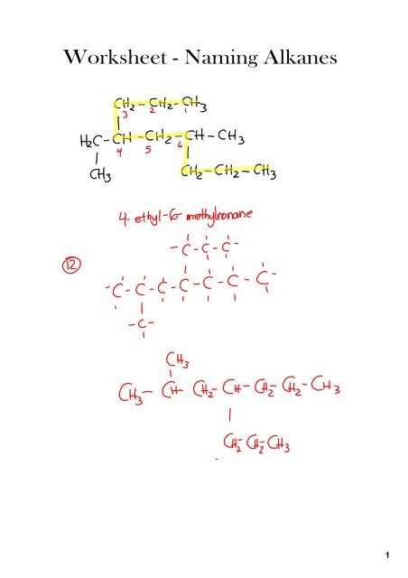 naming alkynes worksheet