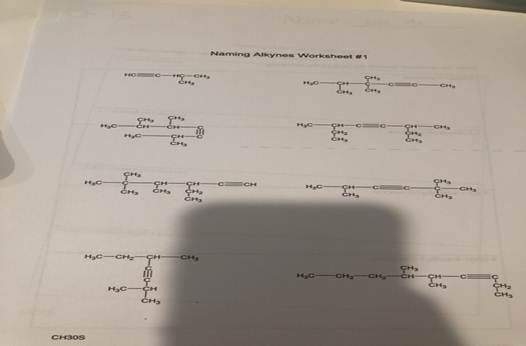 Solved) - Naming alkynes worksheet ,. Naming alkynes worksheet ...