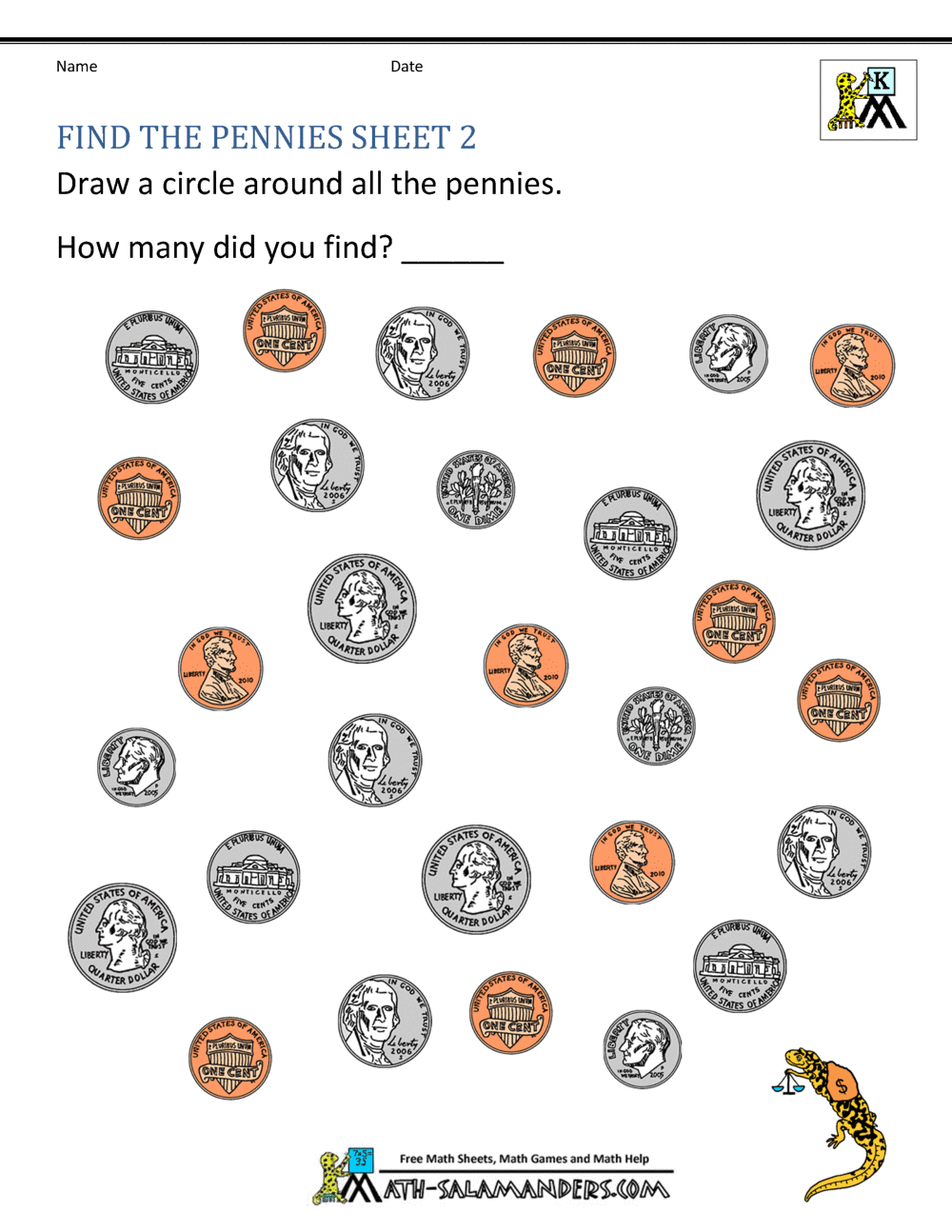 Kindergarten Money Worksheets 1st Grade