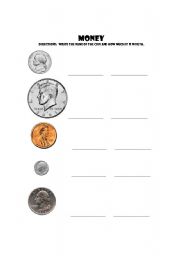 naming coins worksheet