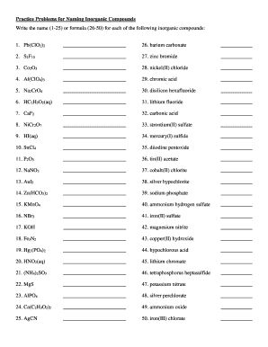 Naming Compounds Practice 2020-2024 - Fill and Sign Printable ...