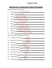 Ionic Compounds- student practice 2 .pdf - Taniya Potter Naming ...