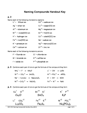 Naming Compounds Handout - Fill Online, Printable, Fillable, Blank ...