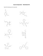 Chapter 4 Naming cycloalkanes worksheet.pdf - Naming Cycloalkanes ...