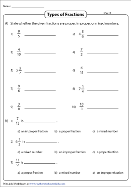 naming fractions worksheet