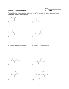 Naming Alkanes Lesson Plans &  Worksheets Reviewed by Teachers