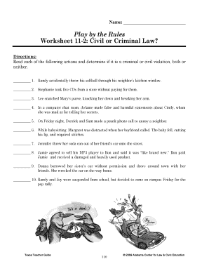 Play By The Rules Worksheet 11 2 Answer Key - Fill and Sign ...