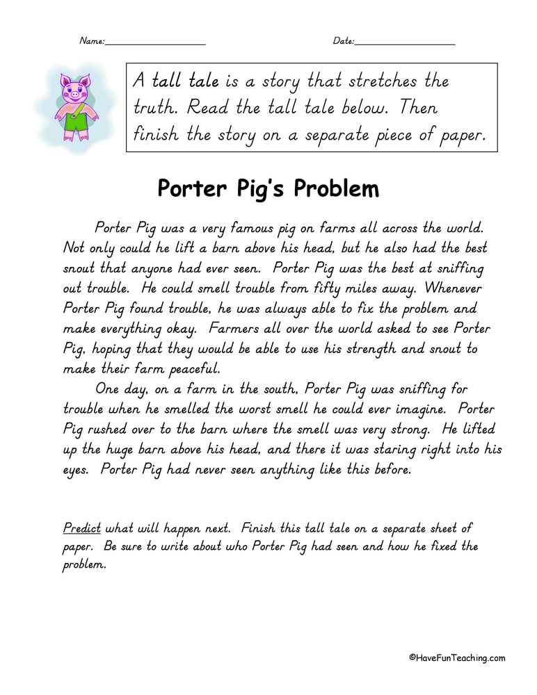 Narrative Writing Worksheet  