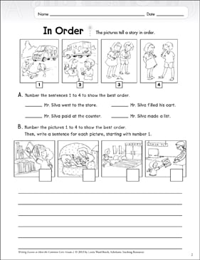 In Order: Narrative Writing Lesson | Printable Skills Sheets ...