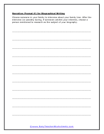 Narrative Writing Worksheets