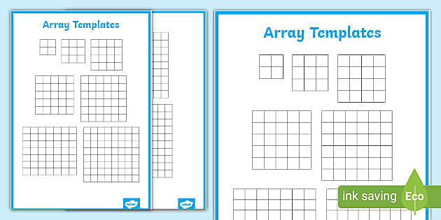 Array Multiplication Templates Work Sheet (teacher made)