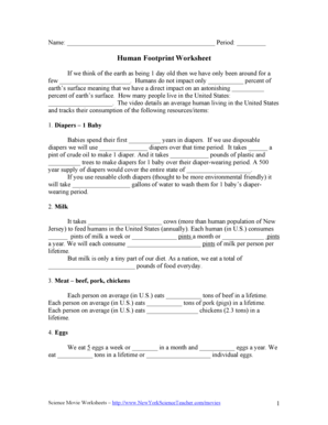 national geographic human footprint worksheet