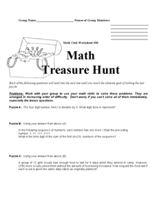 national treasure math worksheet answers