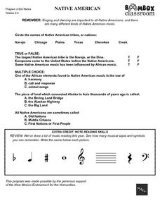 Boombox Classroom: Native American Worksheet for 2nd - 3rd Grade ...