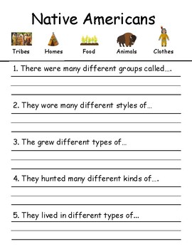 Adapted Native American Worksheet