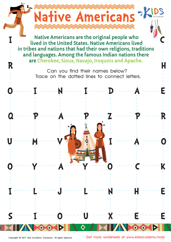 Native American Word Search Printable: Free Printout for Kids