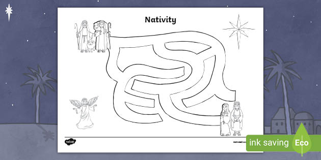 Nativity Maze Worksheet / Worksheet (teacher made) - Twinkl