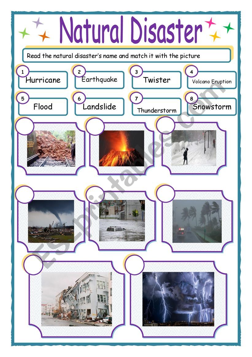 Natural DIsasters - ESL worksheet by Raka26