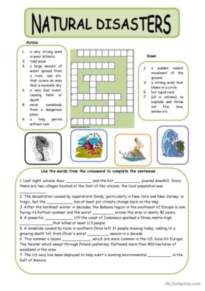 48 Natural disasters English ESL worksheets pdf &  doc