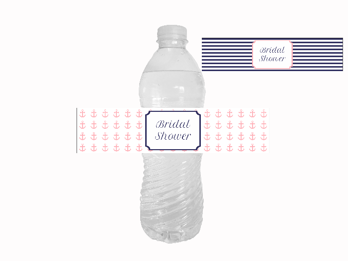 nautical printable water bottle labels