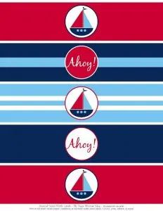 nautical printable water bottle labels