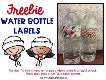 nautical printable water bottle labels