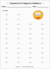 Free printable exponents and prower of ten math worksheets for ...