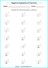 Free printable exponents and prower of ten math worksheets for ...