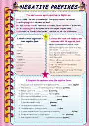 Negative prefixes - ESL worksheet by luboff