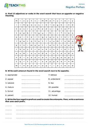 Prefixes ESL Games Worksheets Activities