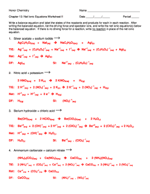 Ionic Equations Worksheet - Fill Online, Printable, Fillable ...