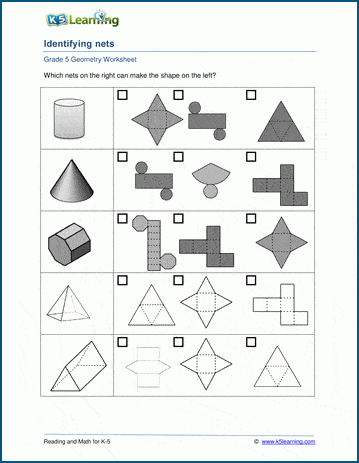 Identifying Nets Worksheets | Worsheets library