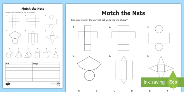 Nets Of 3D Shapes Worksheet | 3D Shapes |  