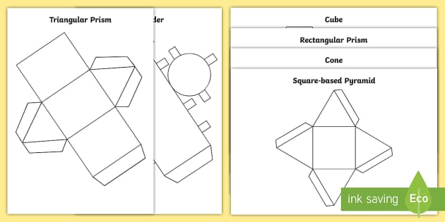 3D Shape Nets KS1 Worksheet / Worksheets (Lehrer gemacht)