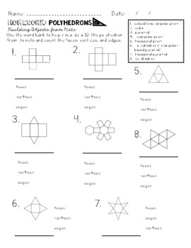 nets worksheet