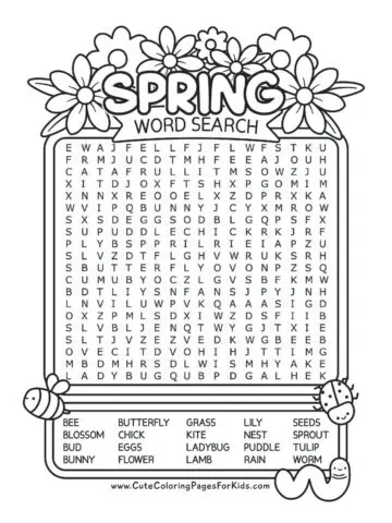 Free Printable Word Searches for Kids - Cute Coloring Pages For Kids