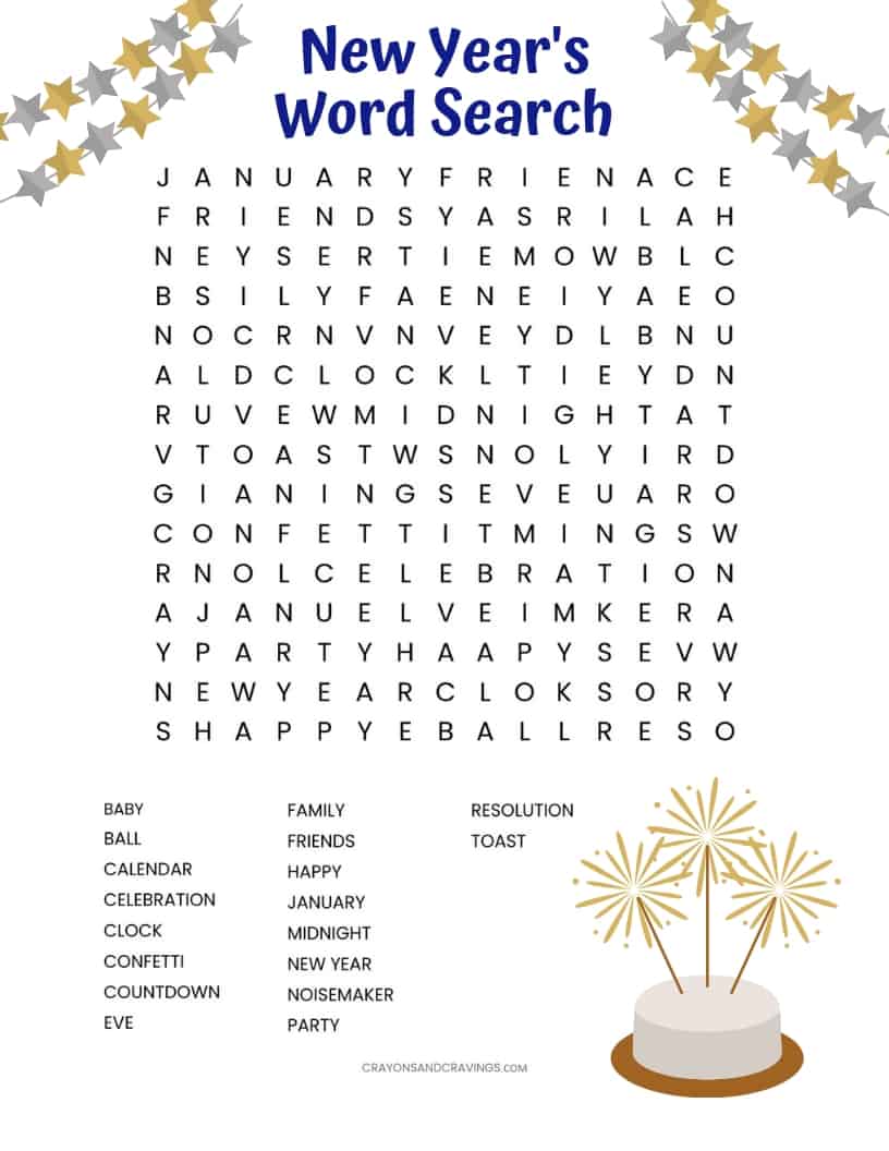 new printable word searches