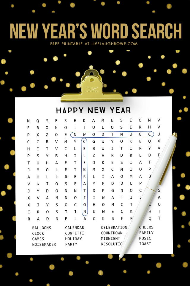 new printable word searches