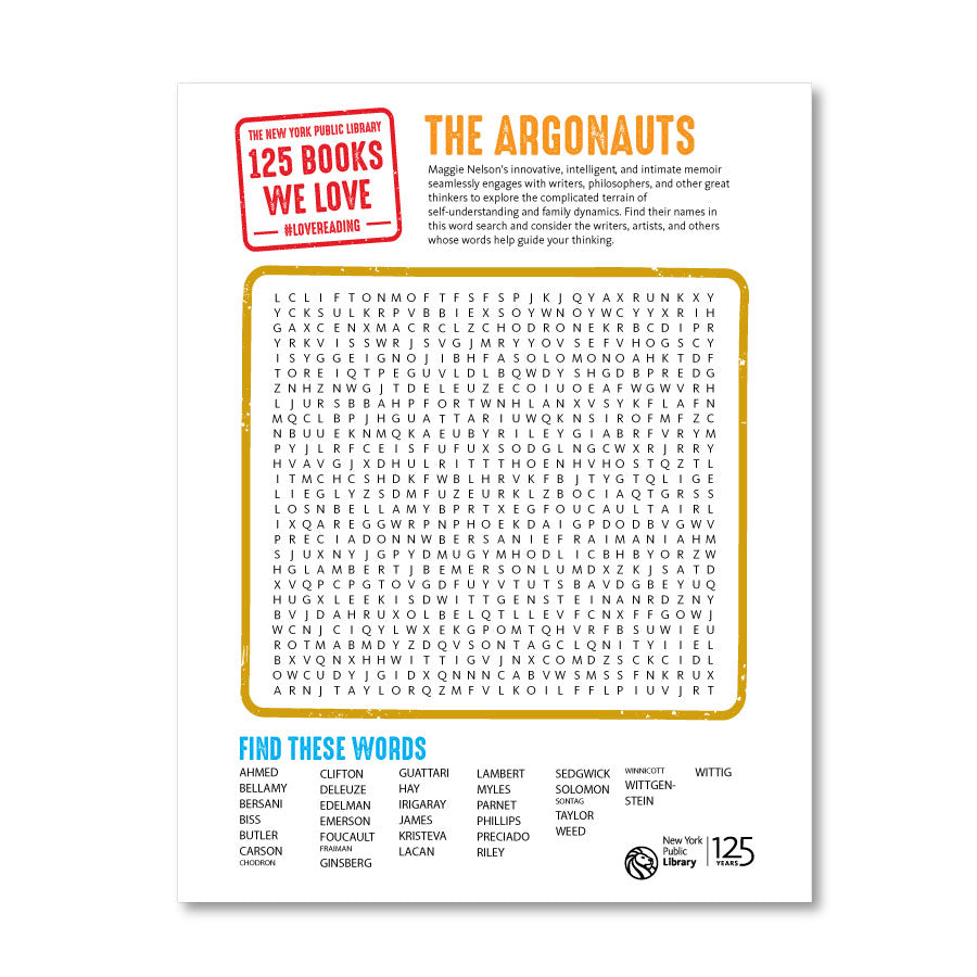 Printable Word Search: The Argonauts | The New York Public Library ...