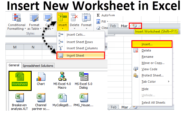 Insert New Worksheet in Excel (Methods) | How to Insert New Worksheet?