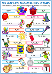new year s eve worksheet