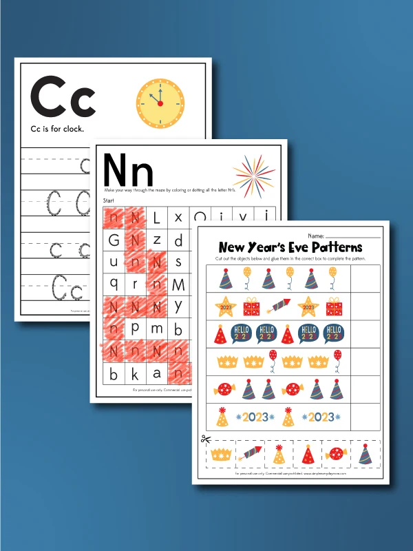 2024 New Years Eve Worksheets For Kids [Free Printables]